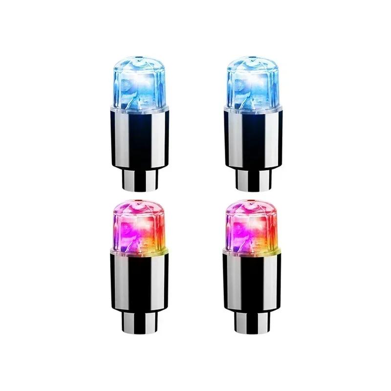 2/4/8pcs LED Tire Valve Stem Caps Neon Light Waterproof Wheel Spoke Lights LED Tire Lamp for Motorcycle Bicycle Car Accessories