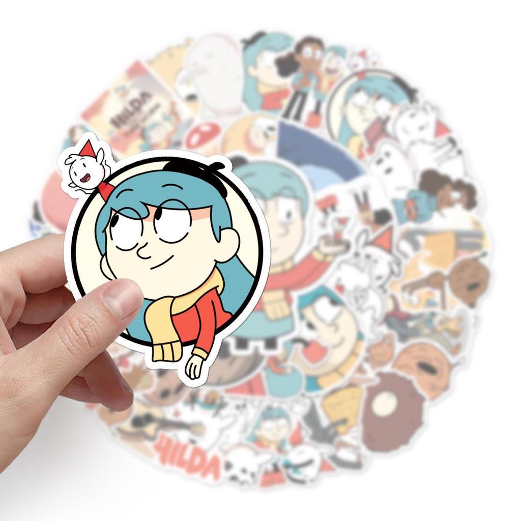 50 Cute Hilda Cartoon Stickers: Waterproof Decoration for Suitcases, Phone Cases, Notebooks, and More.