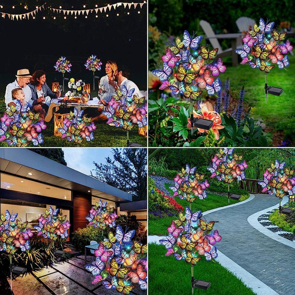 Waterproof Solar  Butterfly Lawn Light Simulation Flower Landscape Lawn Lamp  Outdoor