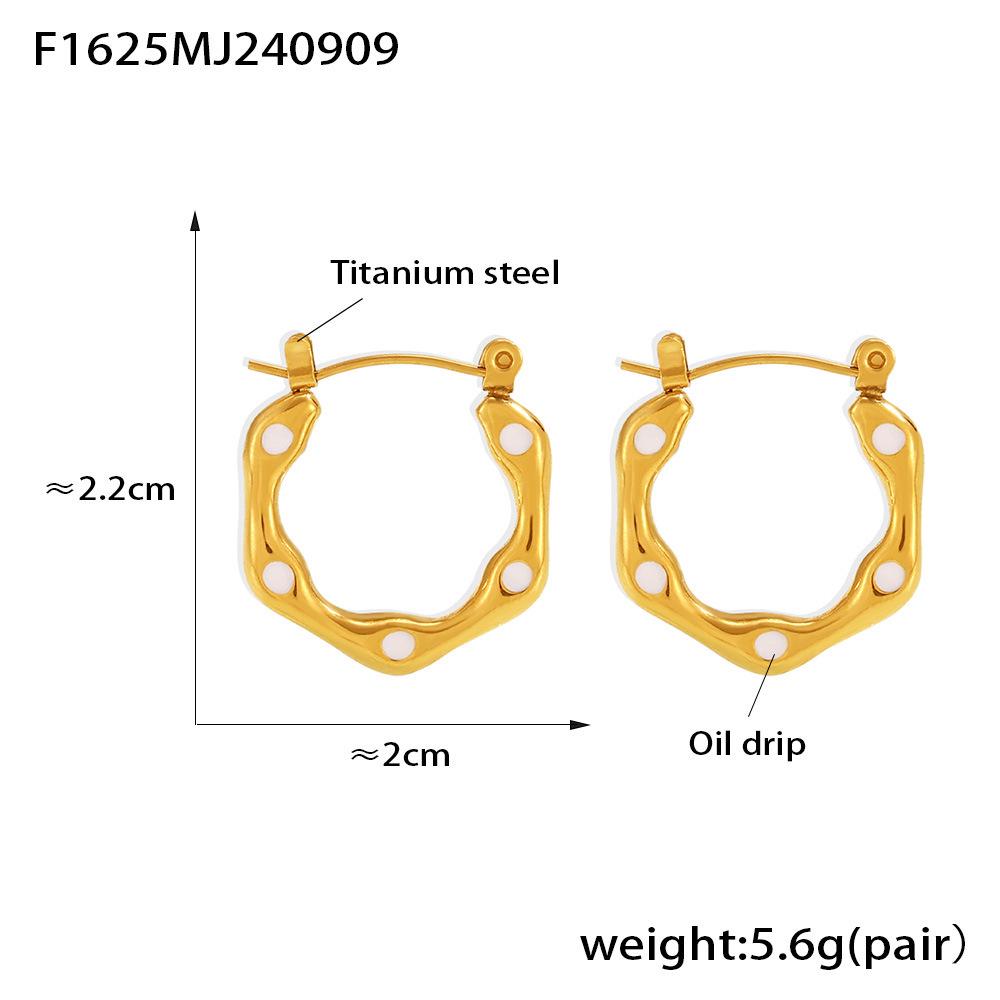 Gold-Plated Titanium U-Shaped Drip Oil Ear Cuffs - European & American Style Earrings for Women