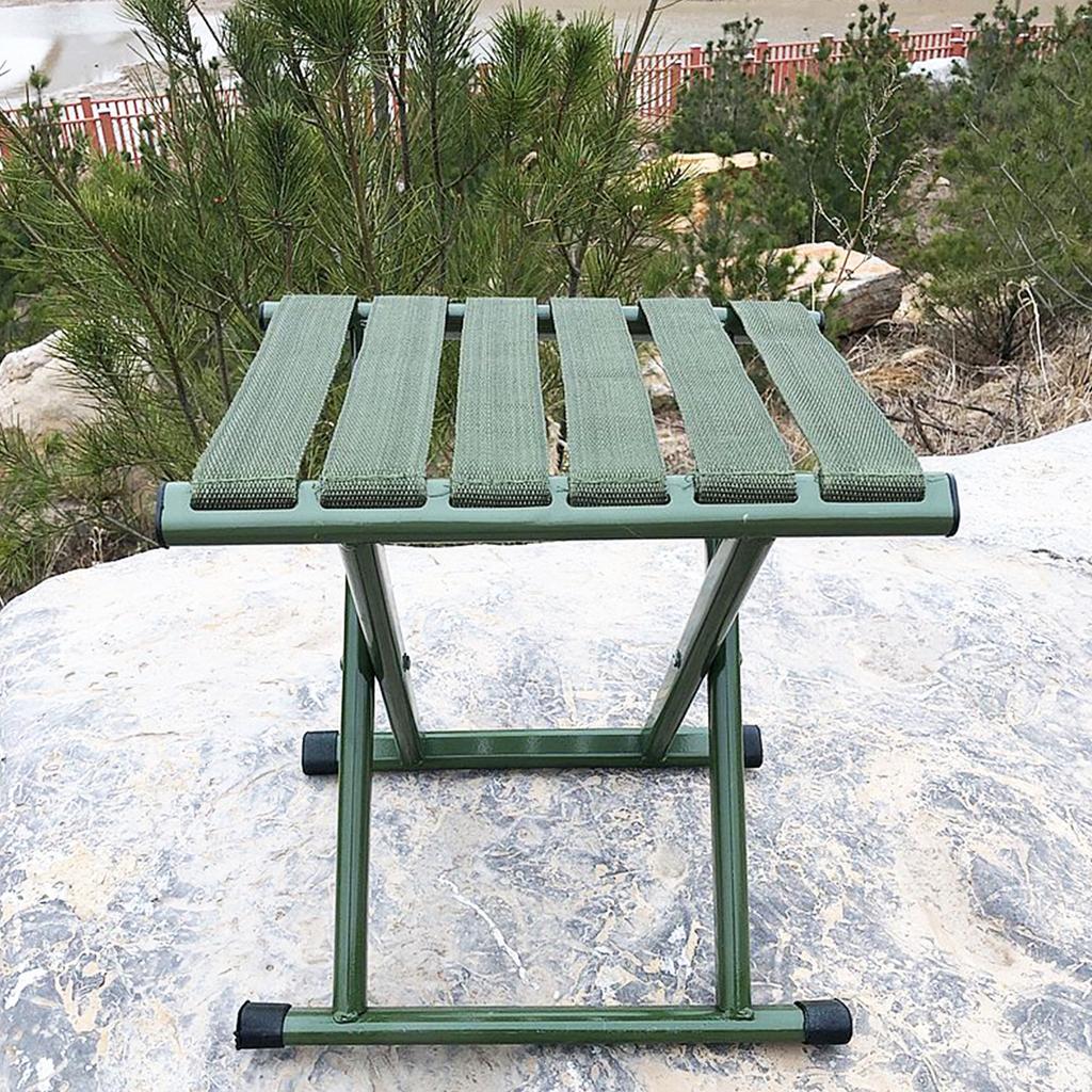 Portable Folding Stool Lightweight Camping Chair   Outdoor St for Outdoor Running Hiking Fishing BBQ Garden Garden Bch Iron Green Foldable 130kg Lo