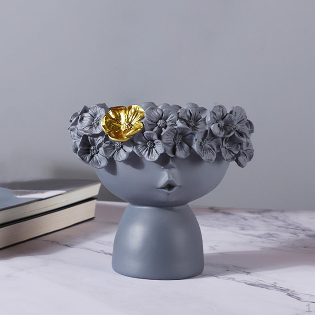 

Цветочный горшок, очаровательный плантатор, декоративные фигурки девушек для декоративных украшений в помещении Resin Girl Head