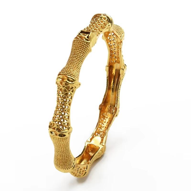 Luxus Dubai Brautarmreifen Geschenk 24K Gold Plated Indische Afrikanische Armbänder Charm Hochzeit Nigerianische Arabische Hand Schmuck für Frauen