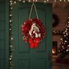Wooden Door Hanging Artificial Garland Red Christmas Ornaments Christmas Wreath  Fireplace Mantel