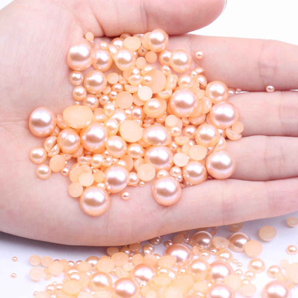 Colorful Flat-Bottomed Semi-Round ABS Imitation Pearls, 2-10mm, Mixed Sizes, 1000 Pieces for DIY Jewelry
