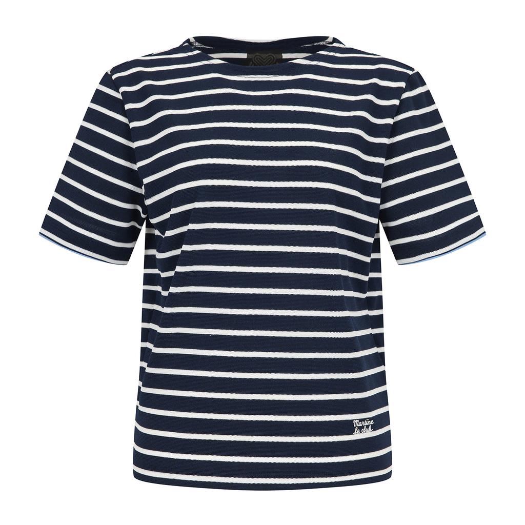 MARTINE GOLF Round Stripe T-Shirts_Navy