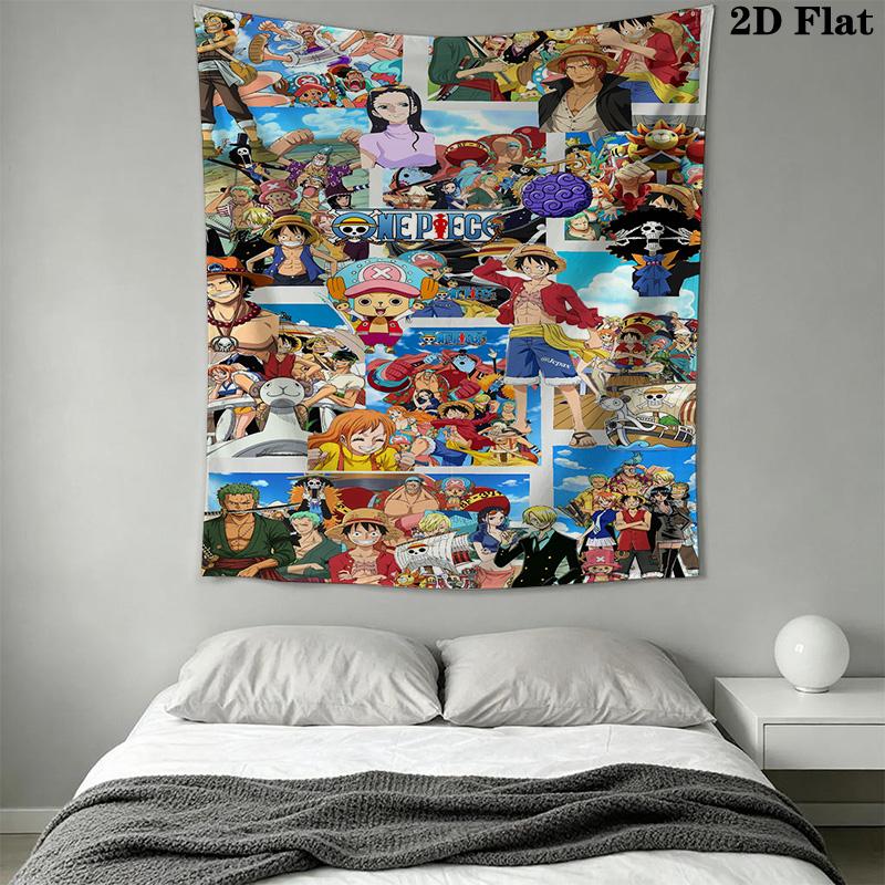 One Piece Luffy Tapestry Wall Tapestry Fashion Print Wallmounted Wall Covering Decoration Atmospheric Background Cloth Work Of Art