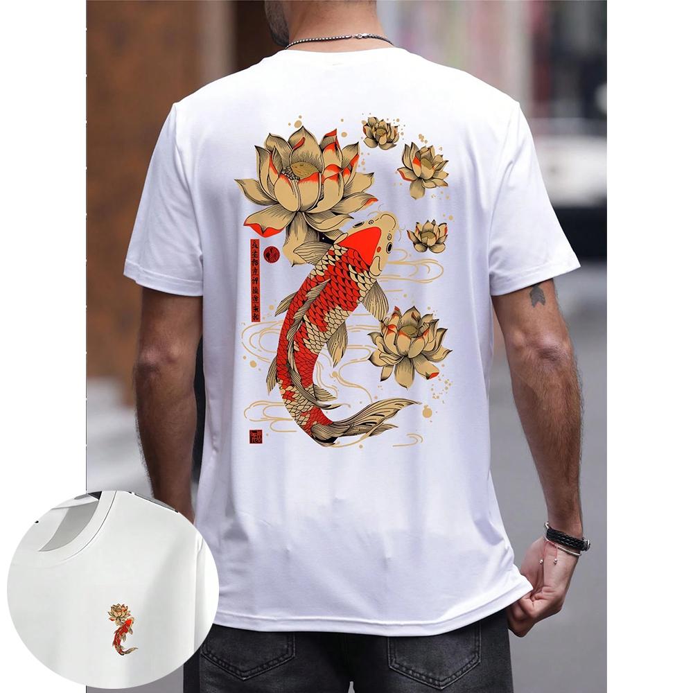 Printed Loose Fit Short Sleeve T-Shirt | Exquisite Design | Must-Have For Summer | Easy To Match Showcases Your Style Men Tops