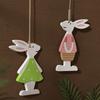1PCS Pattern Rabbits Silicone Molds DIY Easter Decorative Hanging Tags Plaster Cement Mould Keychains Ornaments Epoxy Resin Mold