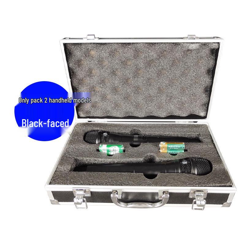 KTV Portable Wireless Microphone Storage: 2-Piece Aluminum Case for Handheld & Lavalier Mics.