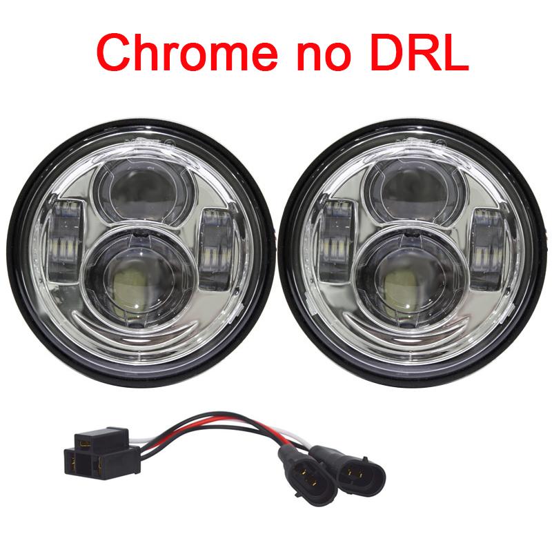 

2PCS 5 inch Fat Bob Led HeadLight For Harley Motorcycle For Harley Dyna Fat Bob Dual Headlamp Double LED Headlights With DRL