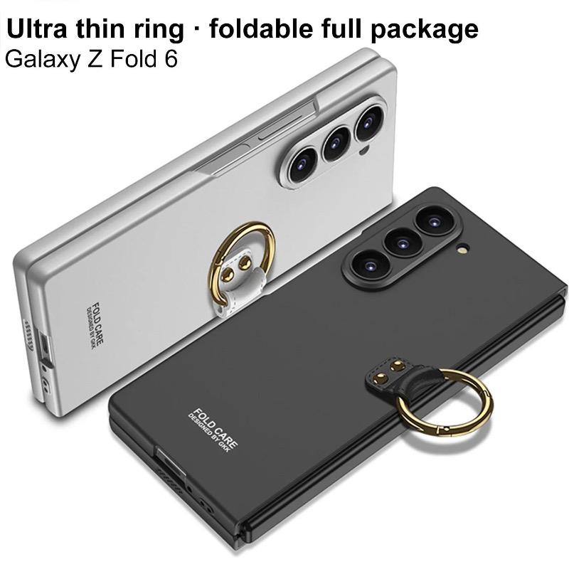 Ultra Thine Hard PC Phone Cover for Samsung Galaxy Z Fold 6 5 4 Case with Ring Holder