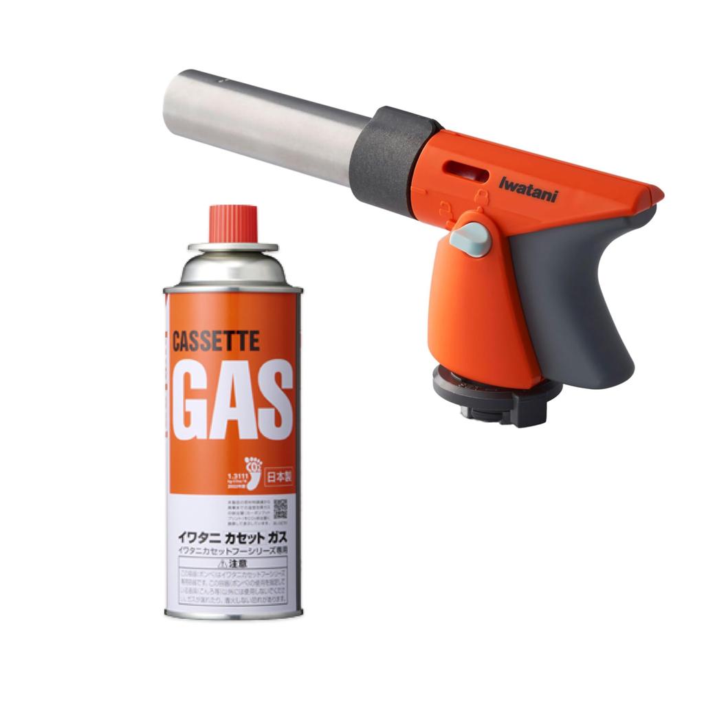 Iwatani Cassette Gas Outdoor Torch Burner II (CB-TC-ODORP) with one gas cartridge