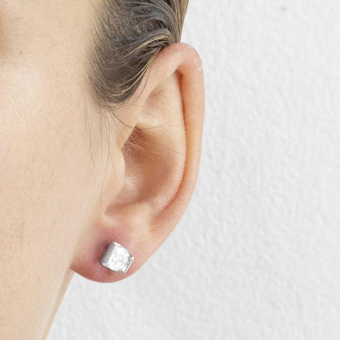 Boucles d'oreilles - Luxenter - Setentaitres - Argent 925 - Zircon cubique - Rhodié