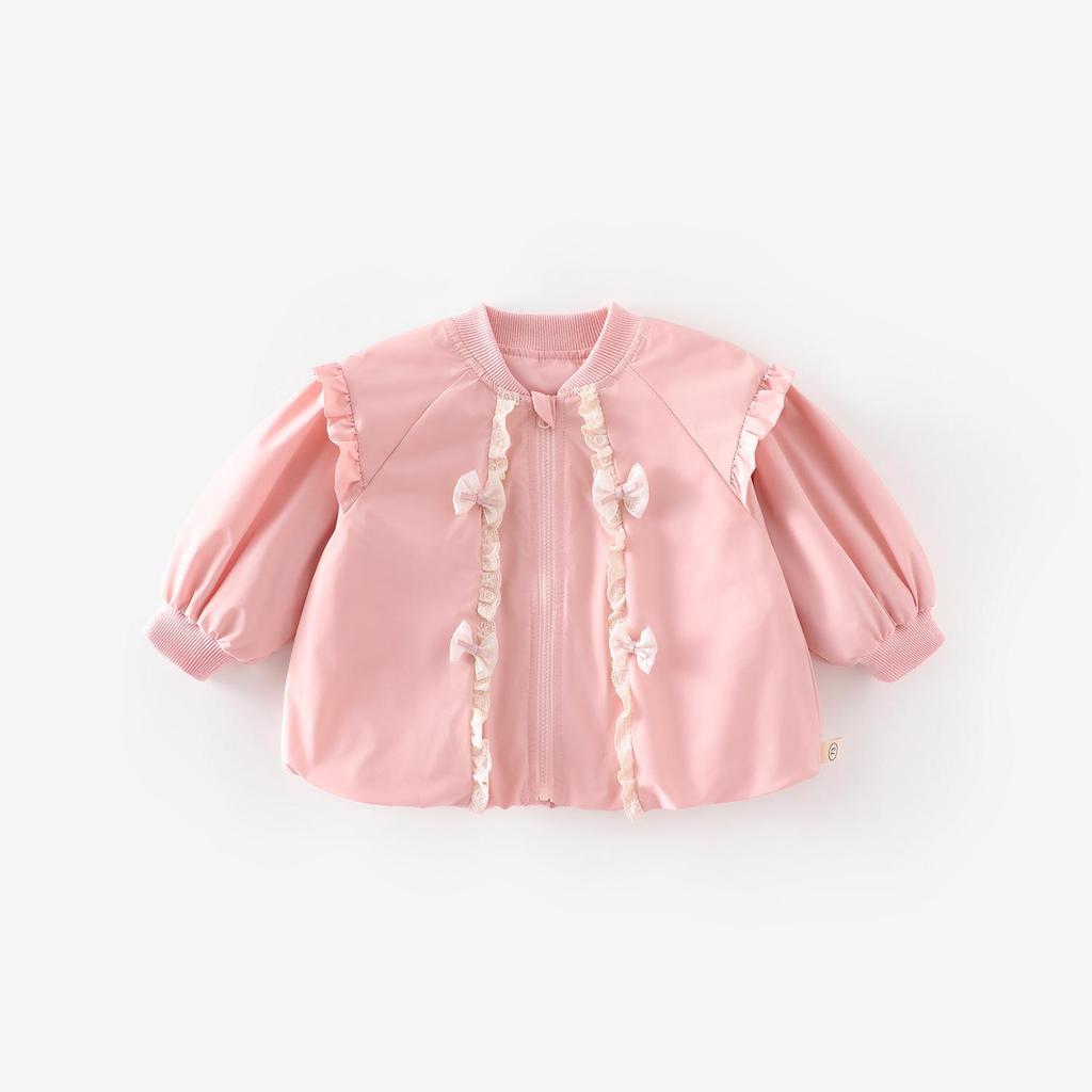Girls' Color Block Bow Jacket - Autumn 2025 Korean Fashion Trend