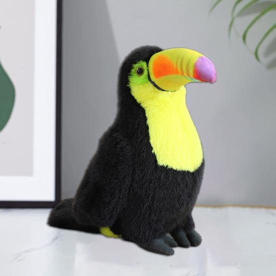 Jucărie de pluș tucan, pasăre cu gură mare, păpușă de pluș, pernă, acasă, birou, decorare dormitor, copii adulți, cadou de aniversare de Crăciun