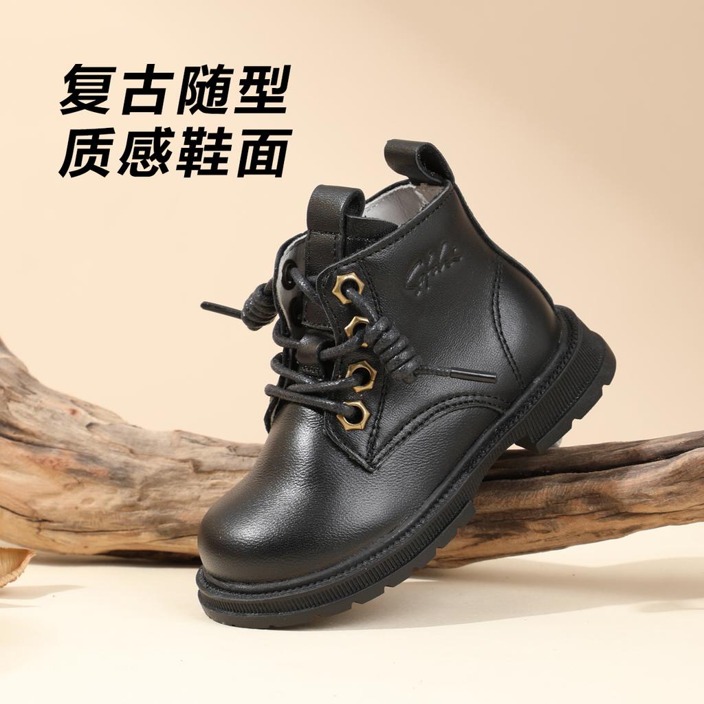 Versatile and comfortable sheepskin leather Martin boots for boys, girls, and children