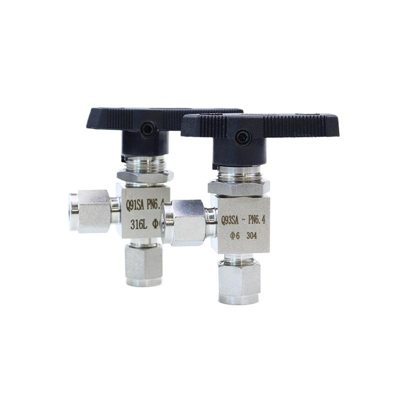 3 4 6 8 10 12 14 16 mm 1/8" 1/4" 1/2" Tube OD Compression Union 304 316 Stainless Steel Elbow Ball Valve Water Gas Fuel