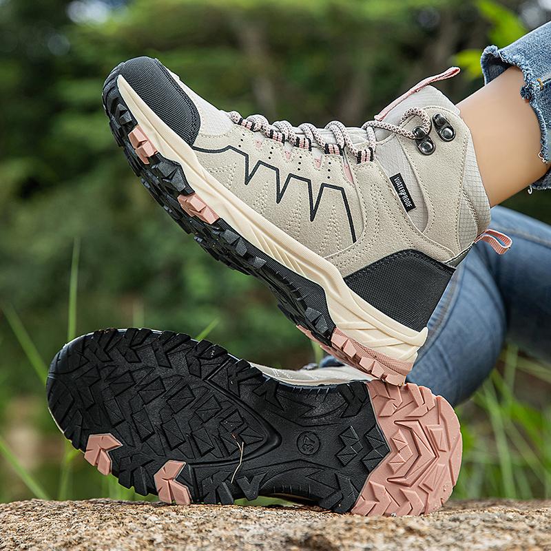 Autumn Winter Outdoor Sports Shoes for Men Women Quality High-top Men's Hiking Sneakers Big Size 46 N-slip Trekking Shoes Men