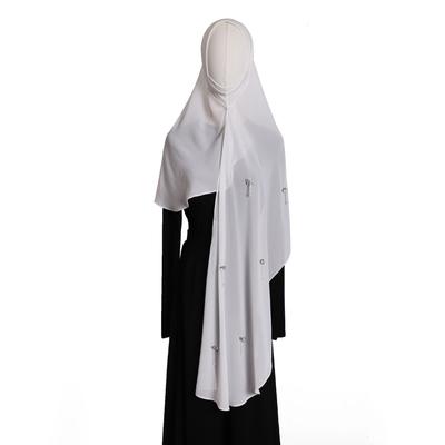 Instant Hijabs For Women Crystal Hemp Chiffon Hand Hanging Sticky Rhinestones Hanging Crystal Wrapping Scarf Headscarf Turban