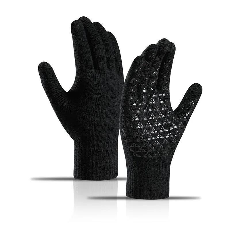 Winter Touchscreen Gloves for Men Women Upgraded Thermal Warm Knit Glove Outdoor Cycling Sports Plush Gloves for Running Driving
