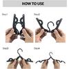 12 PCS Travel Hangers Cruise Ship Essentials Portable Folding Clothes Hangers Travel Accessories Foldable Clothes Drying Rack (Black)