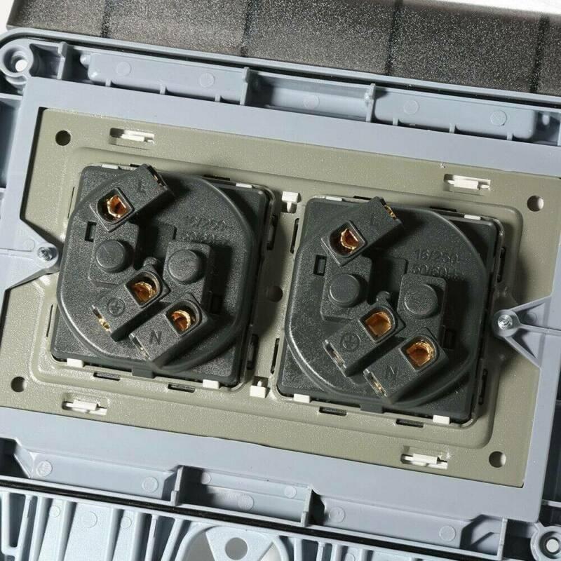 German type Outdoor Waterproof Socket Rainstorm-proof Socket British Standard Anti-leakage Charging Socket