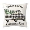 Christmas Black and White Plaid Linen Pillow Case Decoration Sofa Cushion Household Supplies Pillow Case
