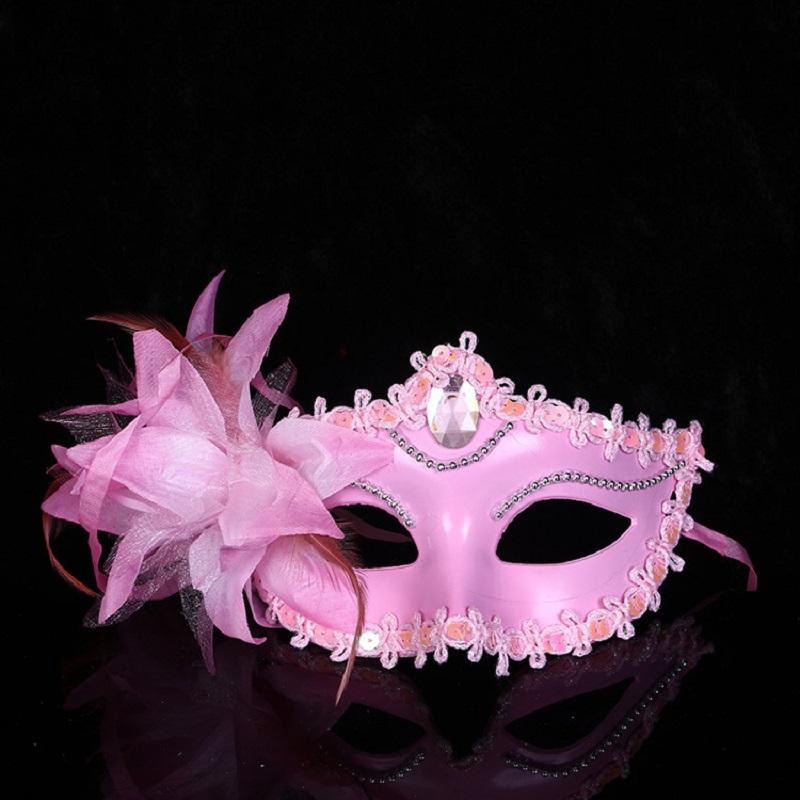 Dance Party Diamond Venetian Mask Feather Flower Wedding Carnival Performance Costume Sexy Lady Mask Masquerade Christmas 2026