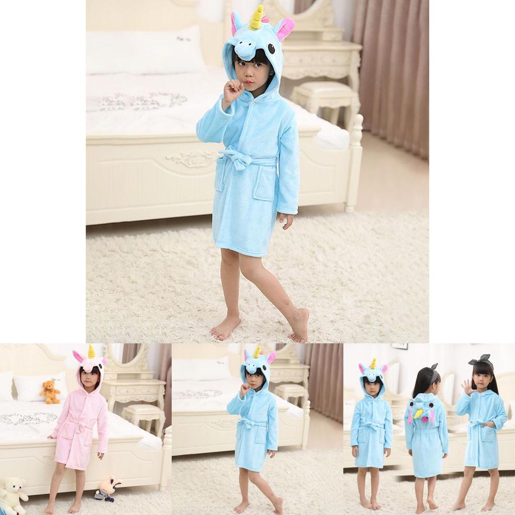 Soft And Cozy Unicorn Kids Bathrobe For Girls Boys Sleepwear Nightwear