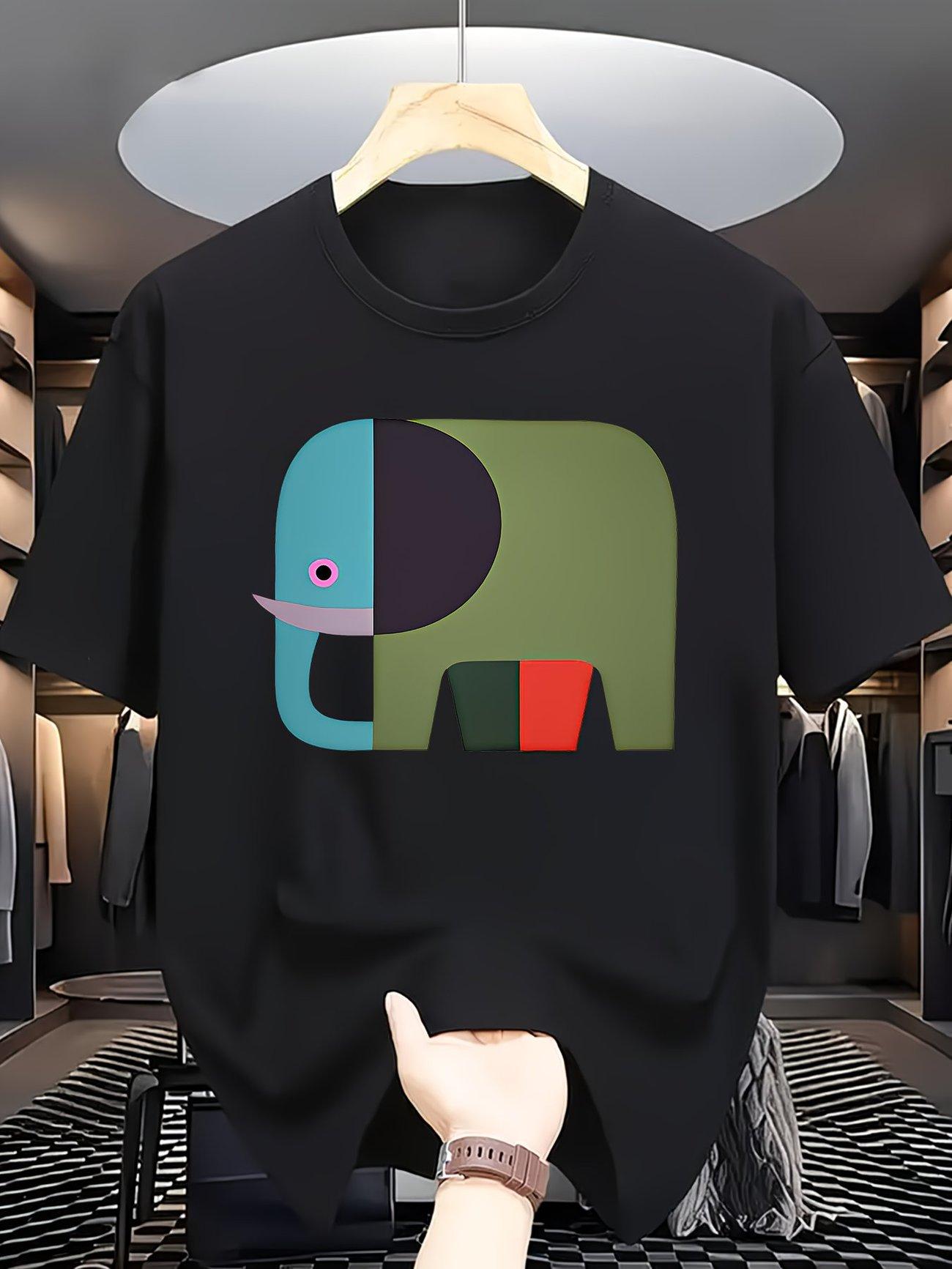 Unisex Geometric Print T-shirt M
