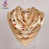 [BYSIFA] China Style Blue White Silk Scarf Cape  New Design Ladies Muslim Head Scarf Printed Fashion Accessories Satin Scarf
