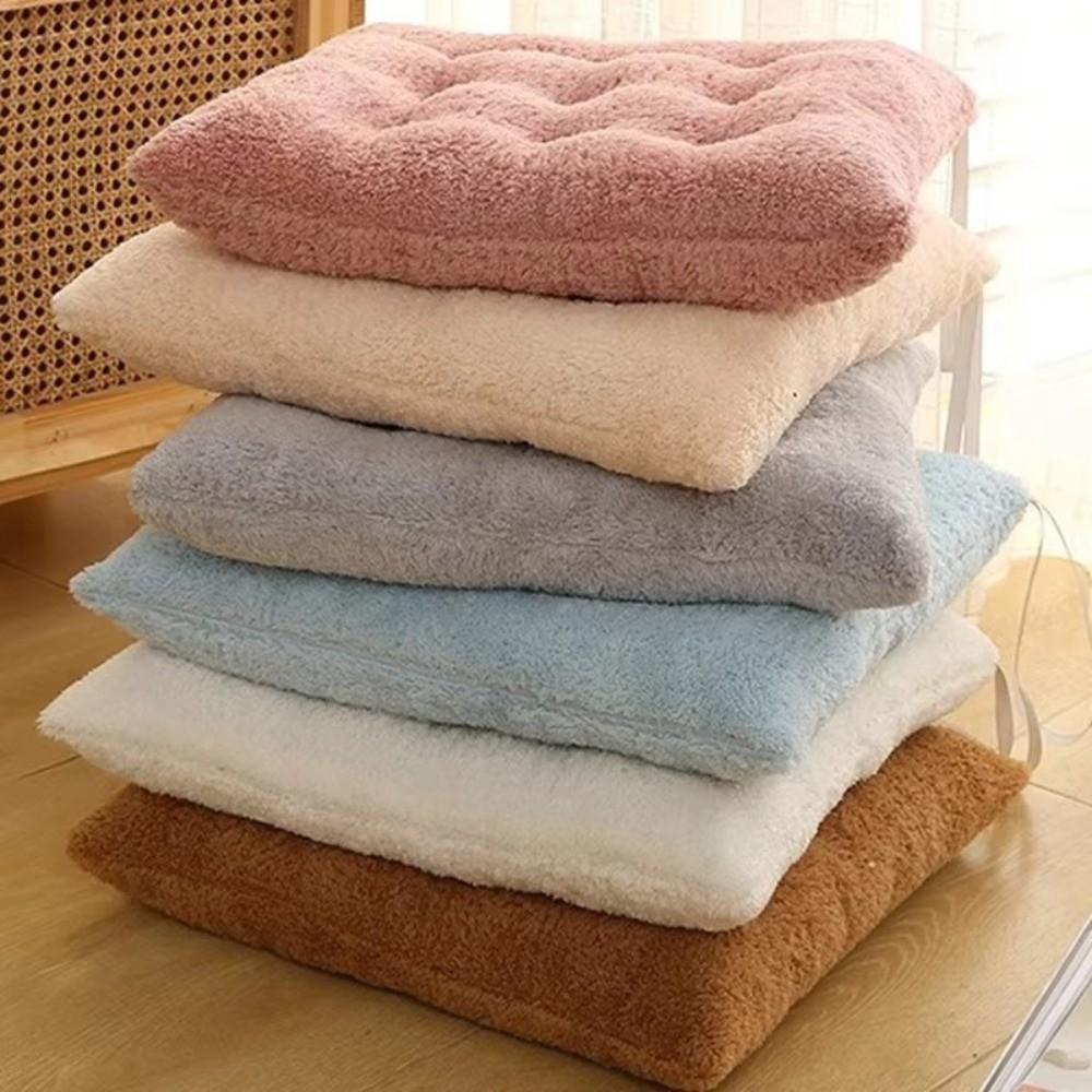 Solid Color Plush Seat Cushion Thickened Dining Chair Cushion Chair Seat Cushion Home Office Use