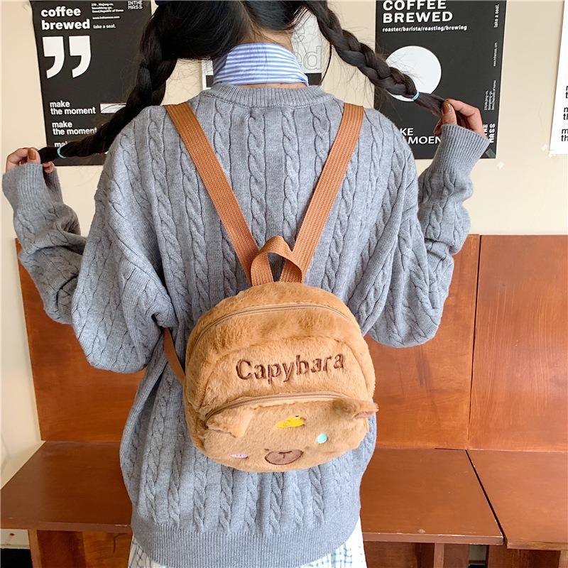 Autumn and winter new toys plush bag cartoon children's backpack student backpack