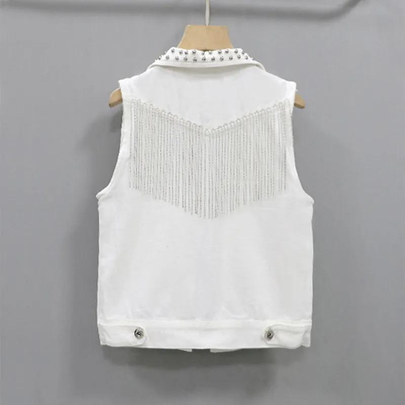 Femei Scurtă cu un singur rând de nasturi, fără mâneci, Jachetă Jean Denumire Vestă Denim Feminină