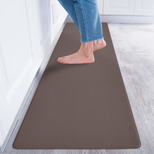 Baibu Home Kitchen Mat, Wipeable, No Washing Required, 8mm Memory Foam Cushion, Comfortable PVC, Stays In Place, Water-Repellent, Stain-Resistant, 180