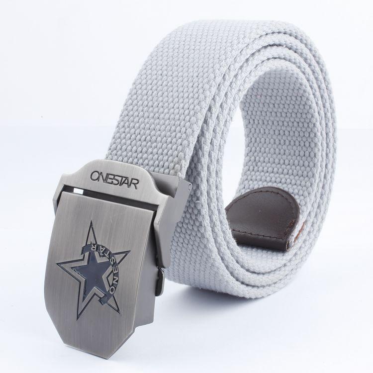 Black Five-Star Canvas Belt Headhunting Black Eagle Men's Automatic Buckle Belt Woven Leisure Good Supply