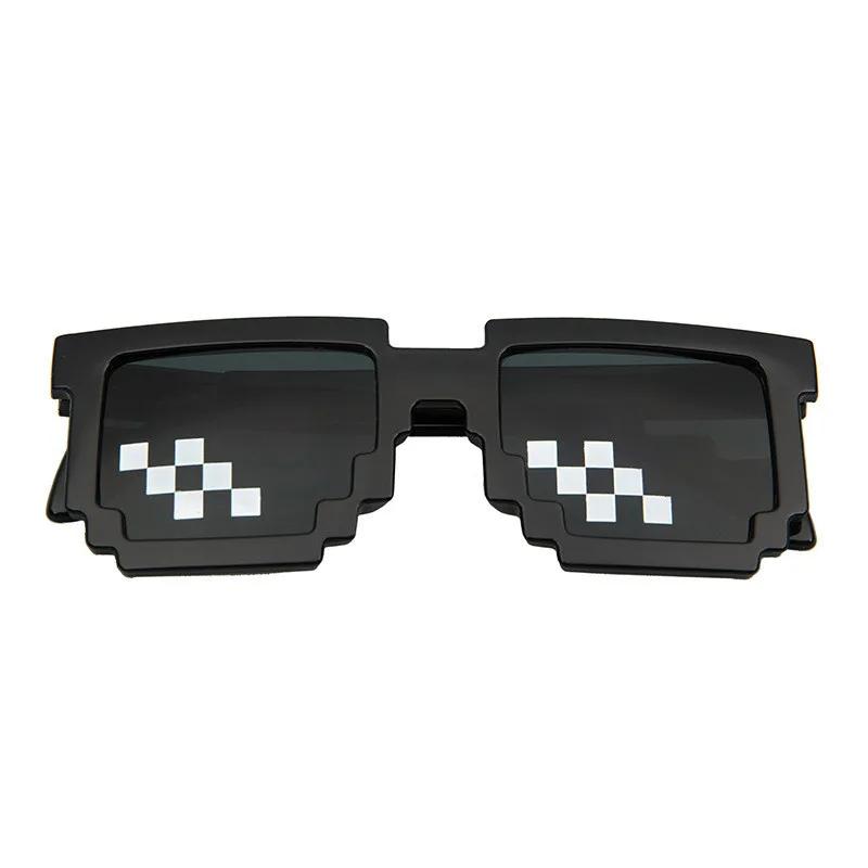 Nowe Śmieszne Okulary Przeciwsłoneczne Mosaic dla Mężczyzn Kobiet Pikselowe Czarne Retro Gamer Robot Okulary Cool Impreza Vintage Okulary