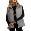 2026 Fall Winter Women's Fashion Casual Corduroy Placket Zip Up Padded Cotton Vest Sleeveless Jacket