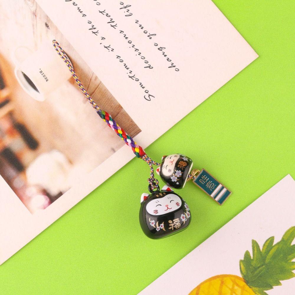 Phone Lanyard Cartoon Key Charm Zinc Zinc Alloy Lucky Cat Pendant Sweet Maneki Neko Key Chain  Girls