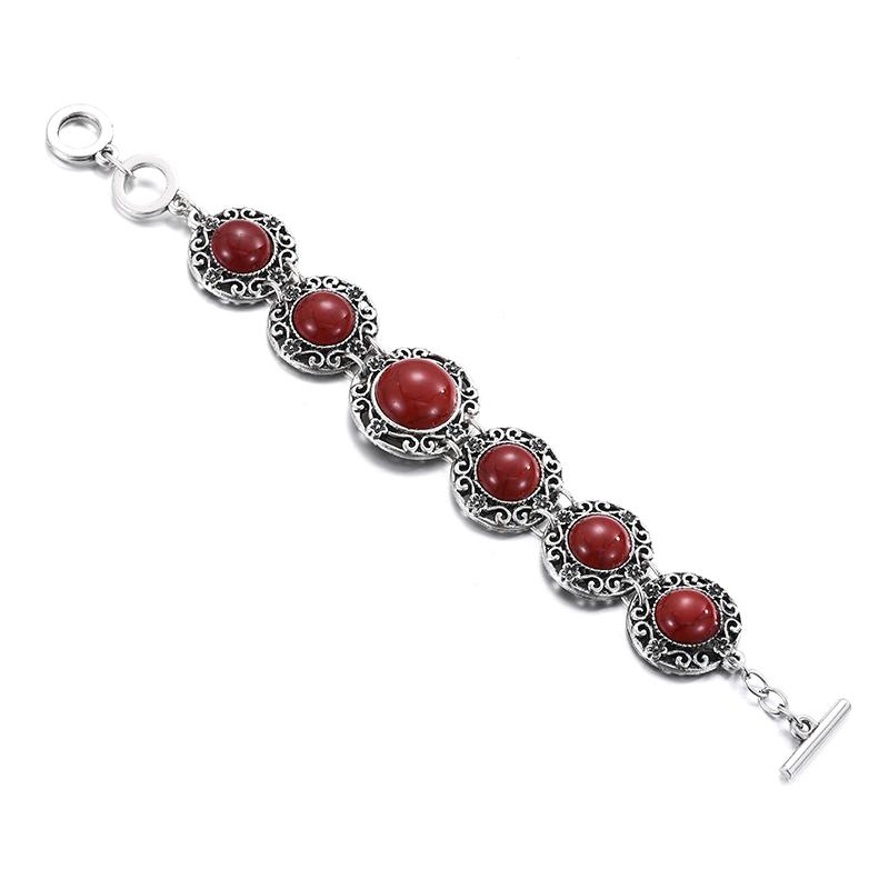 LOVBEAFAS Fashion Ethnic Bohemian Bracelets & Bangles For Women Red Blue Stone Vintage Beach Boho Adjustable Bracelets Zircon