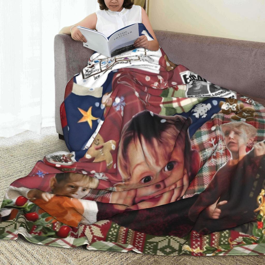 Home Alone Macaulay Culkin Collage Blanket Fleece Kevin Comedy Ultra-Soft Throw Blanket for Bed Bedspread