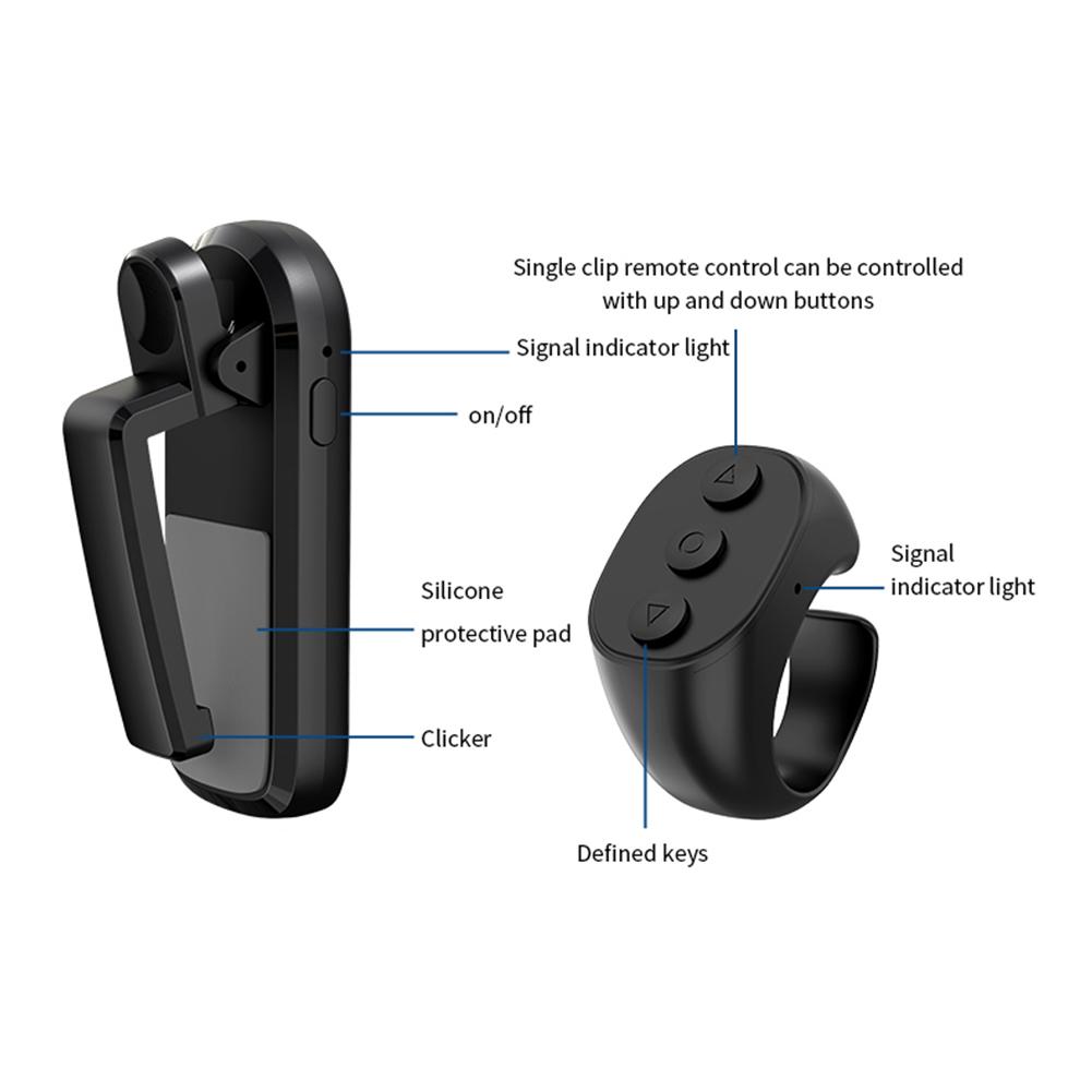 Remote Control Page Turners Lightweight Fingertip Ring RC Page Turners Wireless Remote Tablets Page for E-book Clicker Accessory