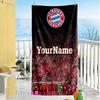 FC Bayern München Personalisiertes Text Strandtuch Schnelltrocknend Weiche Mikrofaser Ideal für Reisen Outdoor Schwimmbad Yoga Surfen Camping Wandern Fitnessstudio Geschenk Urlaub