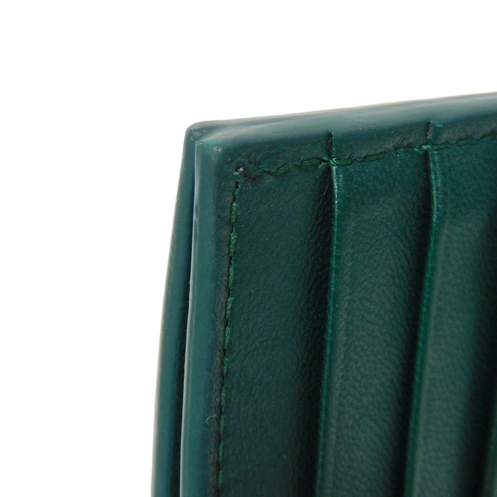 Used 11897 Cassette Card Case 765460 VCQC4 3049 7943 Current RFID IC Chip Maxi Intrecciato Emerald Green Unisex from