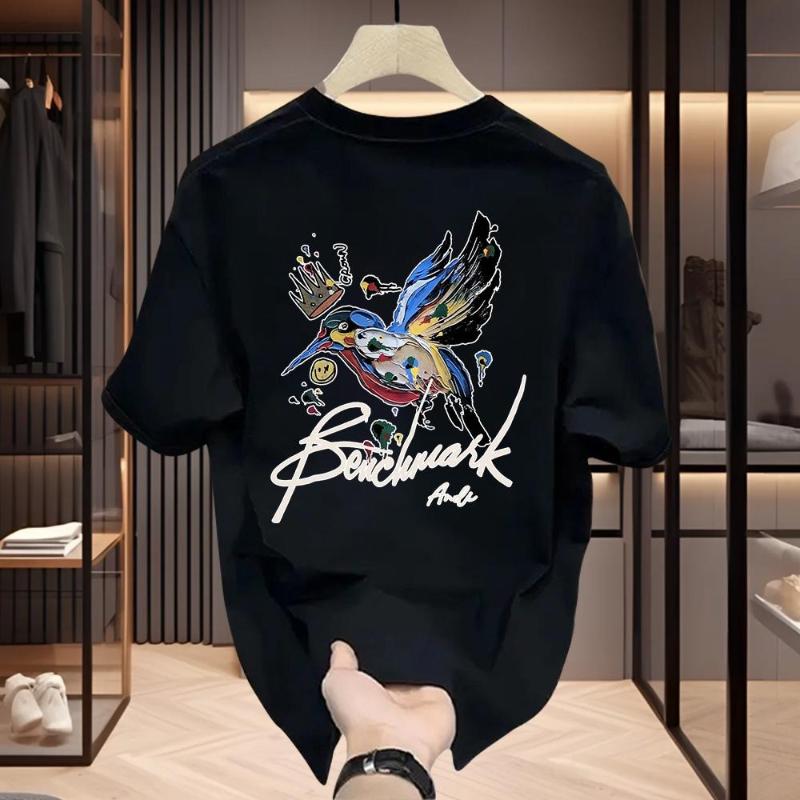 2025 Spring and Summer Pure Cotton Light Luxury Flying Bird Printed T-shirt Fashion and Leisure High Quality Versatile T-shirt