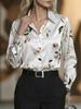 Floral Print Button Down Long Sleeve Shirt, Suitable For Dates, Holidays, Everyday, Birthday Parties, Singles Parties, Travel, Spring/Autumn Vacation