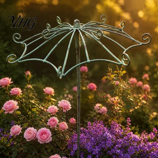 Sturdy Vertical Frame for Climbing Flowers Vintage Umbrella Garden Trellis, Metal Plant Support, Shape Style Trellis Roses Vines Clematis,