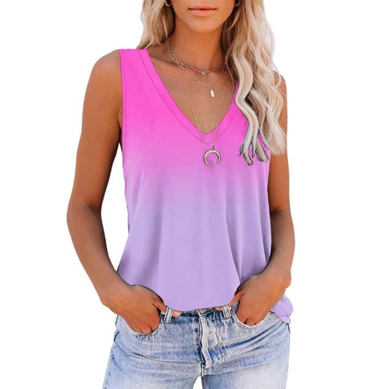 Printed V-neck Sleeveless Plus Size Women Shirt Summer New Fashion Floral Elegant Blouse Women Vintage Casual Office Lady Shirts Tops 24049