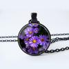 Collana con ciondolo cabochon in vetro a forma di fiore, gioielli con loto, pesca, rosa, girasole, tulipano